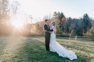 Couple posing for photos at sunset at Willowdale Estate, captured by Ari Leo of Vivid Instincts Photography
