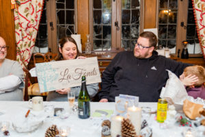 newly married couple opening their wedding day gifts at their Fall River wedding venue