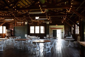 interior of Box Mill Hall, a historic wedding venue in Wareham, Massachusetts