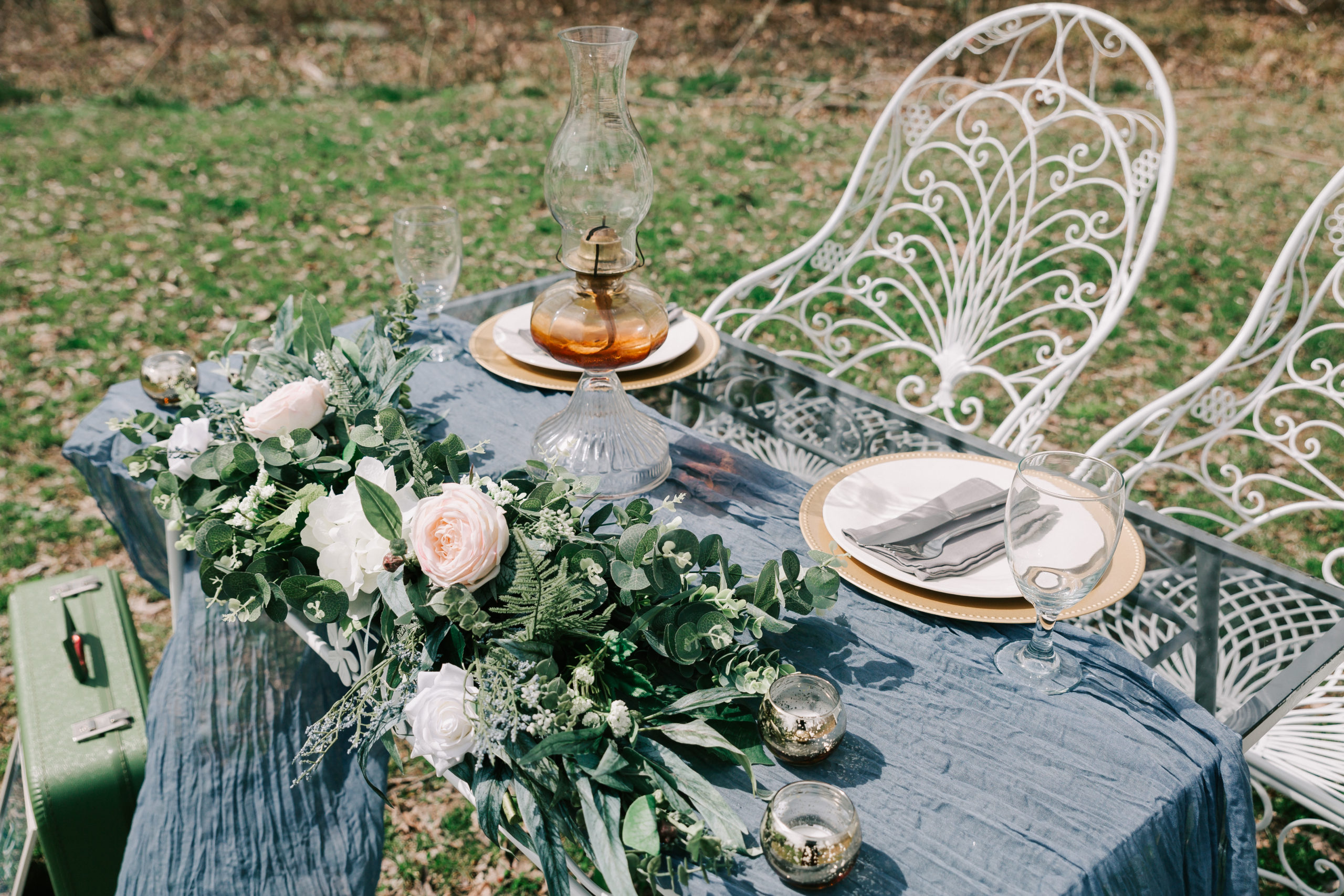 sweetheart table at a backyard wedding planned by Events by Amy Melody, a Massachusetts wedding planner