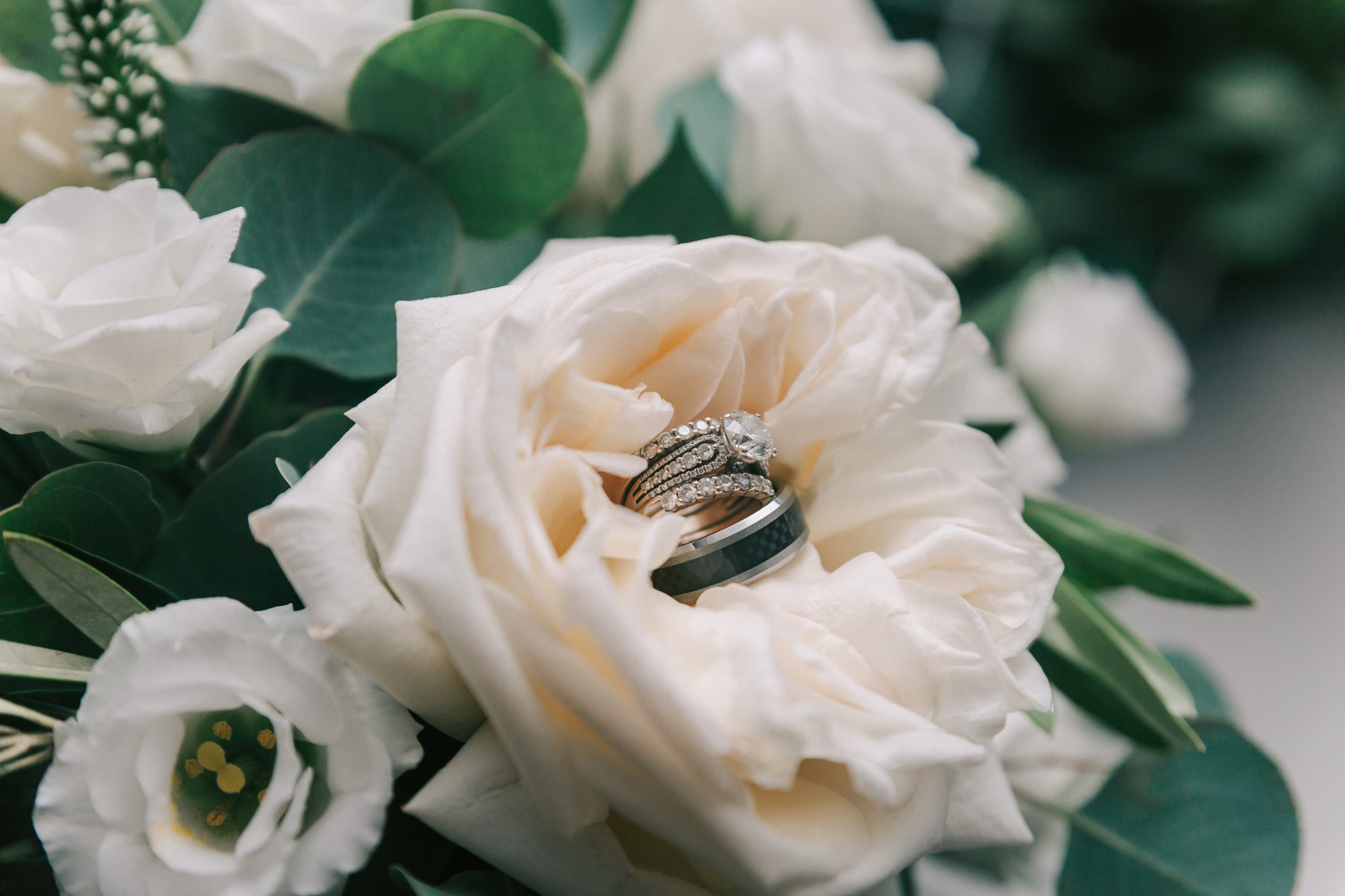 ring detail shot with flowers at one of many beautiful Cambridge wedding venues